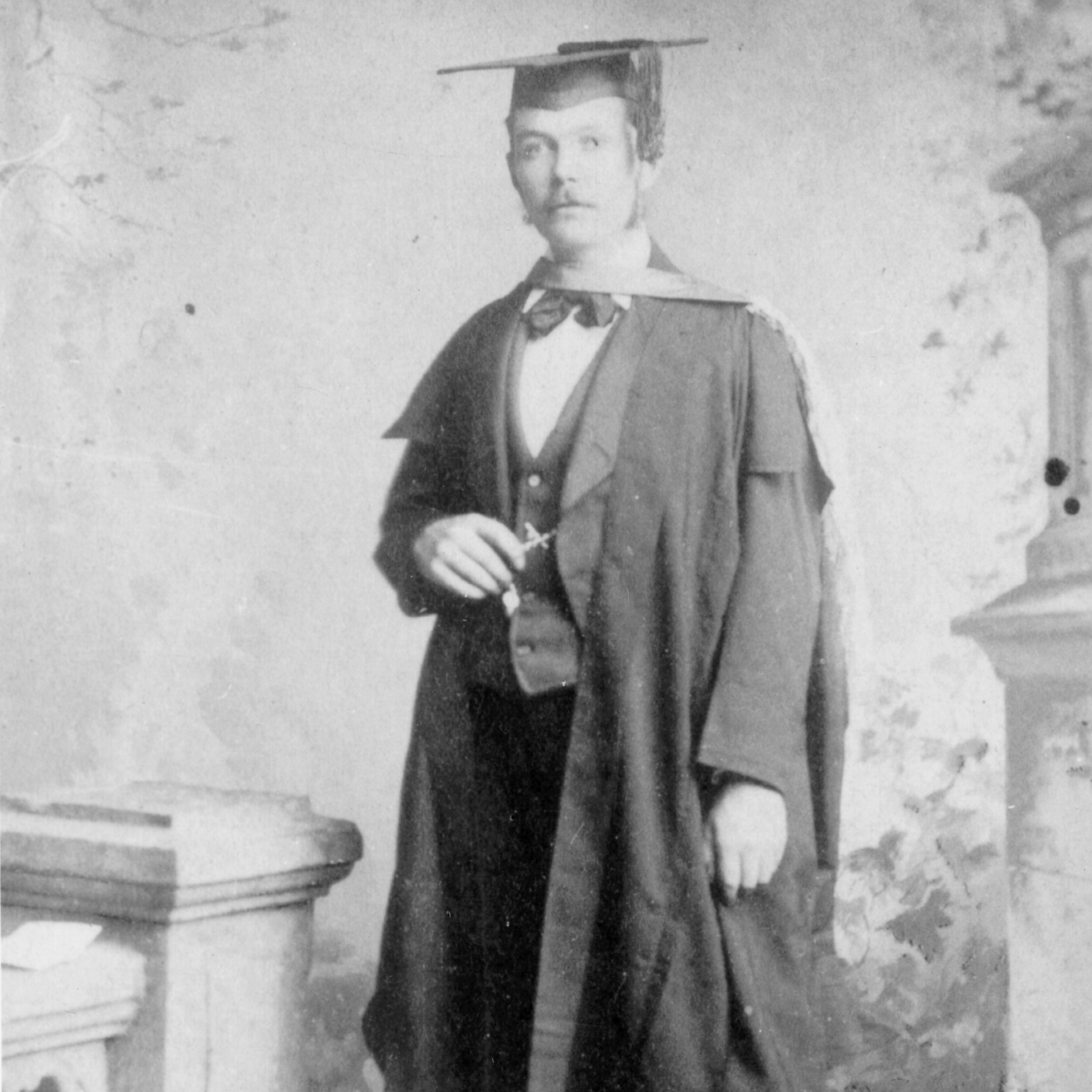 Conan Doyle in his graduation gown and cap